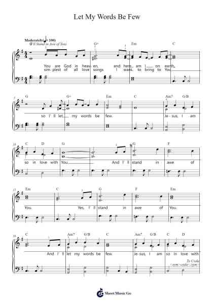 Let My Words Be Few Sheet Music by Matt Redman/Beth Redman-Arr.Louieby