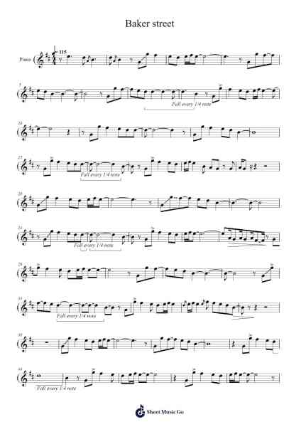 Baker street Sheet Music by Gerry Rafferty-Arr.Deyale
