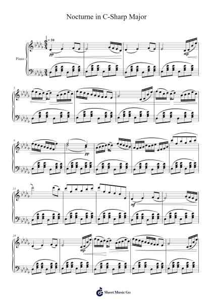 Nocturne in C-Sharp Minor Sheet Music by Tanmay Gokul-Arr.Mattin