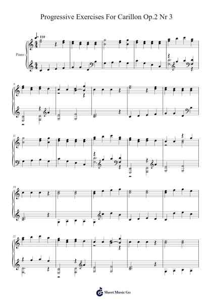 Progressive Exercises for Carillon, Op. 2, No. 3 Sheet Music by -Arr.Famund Coothy