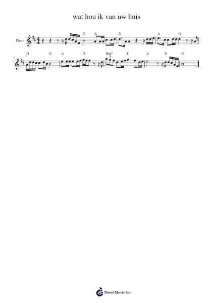 wat hou ik van uw huis Sheet Music by asv209-Arr.Melra Consmer