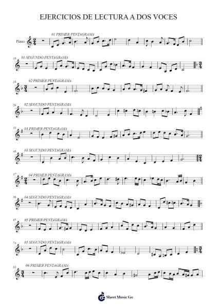 Ejercicios de Lectura a Dos Voces Sheet Music by marielvalenci-Arr.Derkyle