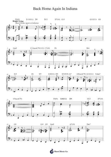 Back Home Again In Indiana Sheet Music by The Dave Brubeck Quartet-Arr.Kyleret Earlkyle