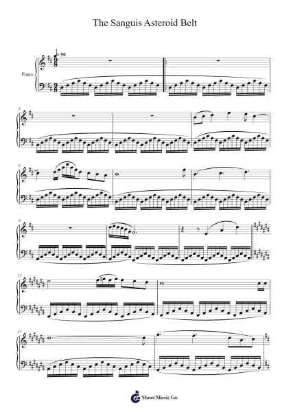 The Sanguis Asteroid Belt Sheet Music by Pegholmes Anlett-Arr.Butfer Birdze
