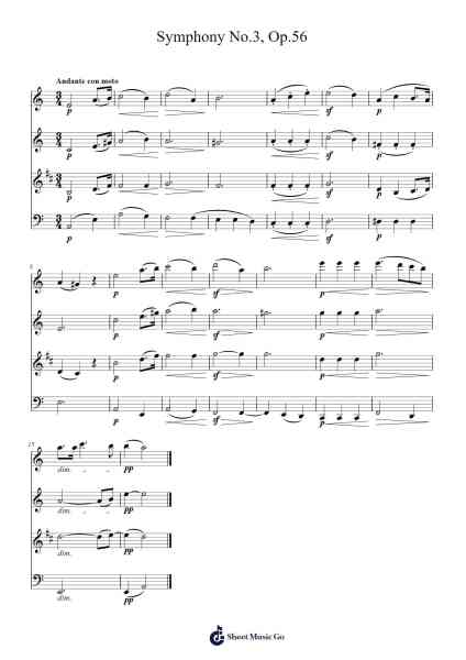 Symphony No.3, Op.56 Sheet Music by Felix Mendelssohn-Arr.Springlome Xebloor