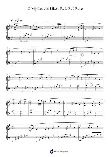 O my love is like a red, red rose Sheet Music by Misc Traditional-Arr.Perrusk