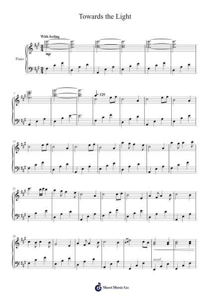 Towards the Light Sheet Music by Blaclare-Arr.Prittlay