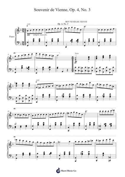 Souvenir de Vienne, Op. 4, No. 3 Sheet Music by Sigismond Thalberg-Arr.Bclark