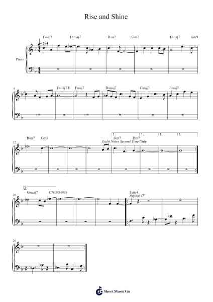 Rise and Shine Sheet Music by Robert Glasper-Arr.Curwilde Perwin