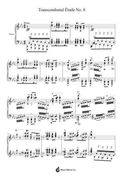 Transcendental Étude No. 8 Sheet Music by Franz Liszt-Arr.Triswolf Roochel