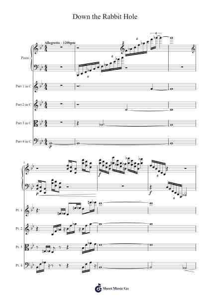 Down the Rabbit Hole Sheet Music by -Arr.Jamesstone