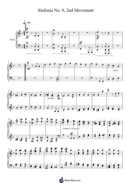 Sinfonia No. 9, 2nd Movement 악보 undefined - 편곡 Siral