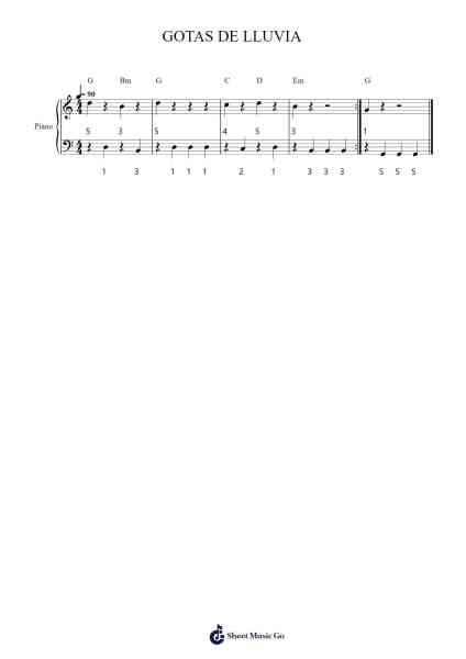 GOTAS DE LLUVIA Sheet Music by Lang Lang-Arr.Curwilde Perwin