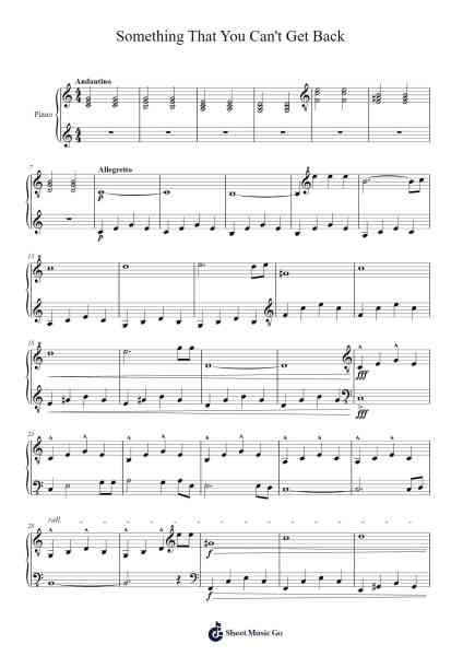 Something That You Can't Get Back Sheet Music by Brubby Yerzy-Arr.Fanold Moulmar