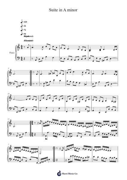 Suite in A minor Sheet Music by jsdelta641-Arr.Simpbrown