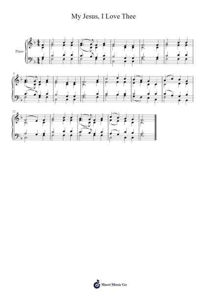 My Jesus, I Love Thee Sheet Music by Adoniram J. Gordon-Arr.O'Cady Bobde