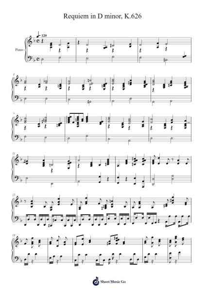 Requiem in D Minor, K.626 Sheet Music by Wolfgang Amadeus Mozart-Arr.Hula