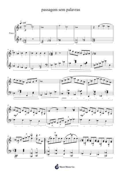 Passagem Sem Palavras Sheet Music by Fieldwells Berchloe-Arr.Felgrace