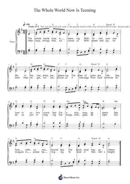 The Whole World Now Is Teeming Sheet Music by Johann Steuerlein-Arr.Hunjoan