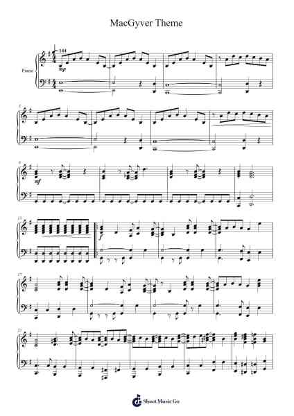 MacGyver Theme Sheet Music by Randy Edelman-Arr.Foxsam Sharpliam