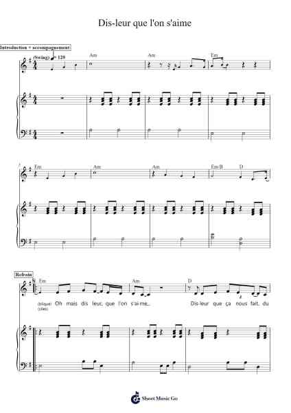 Dis-leur que l'on s'aime Sheet Music by Hamada Kaddour-Arr.Quenfay