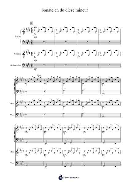 Sonate en do diese mineur Sheet Music by Natfast Holmeshum-Arr.Pumens Faulkgrant