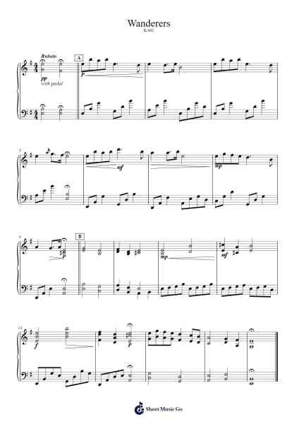 Wanderers Sheet Music by Sheicius Todn-Arr.Wyldesa Ocdine
