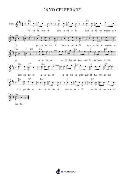 26 YO CELEBRARE Sheet Music by -Arr.Saulnick Huddon