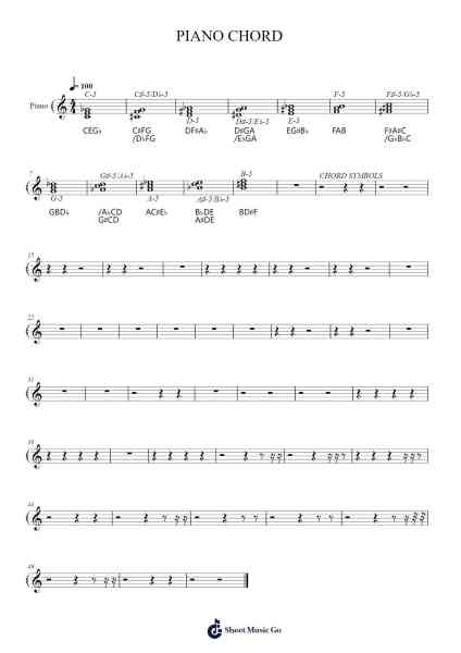 PIANO CHORD Sheet Music by Wenga Kyanga-Arr.Wilbeth