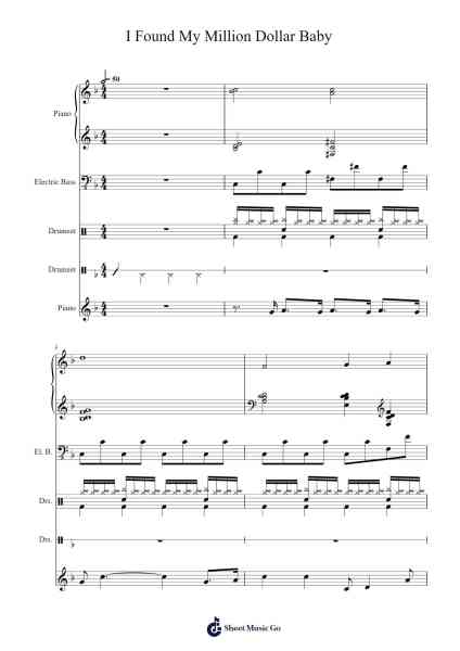 I Found My Million Dollar Baby Sheet Music by -Arr.Vefrank Graseph