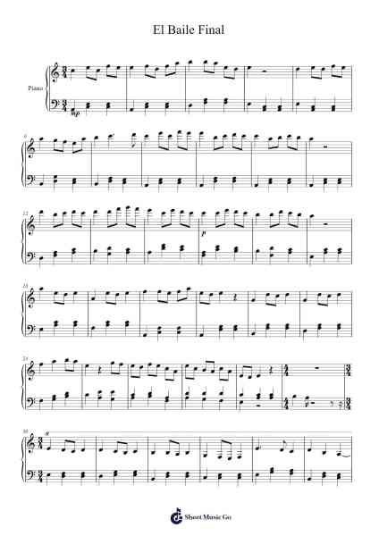 El Baile Final Sheet Music by -Arr.Belllas Priestsopp