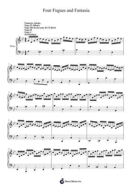 Four Fugues and Fantasia 樂譜由 Jinwoo Shin - 編曲 Rocius