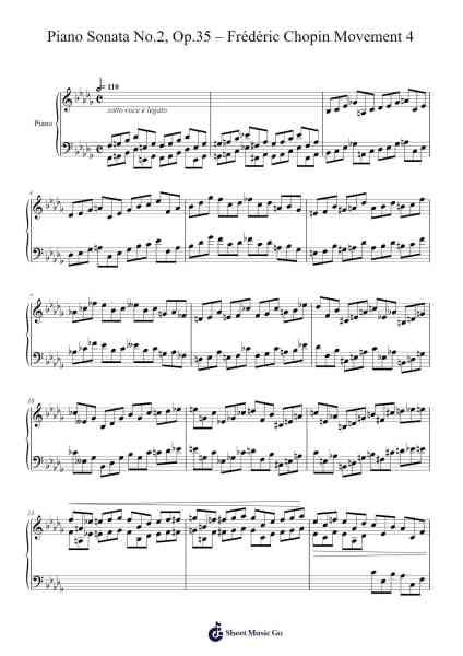Piano Sonata No. 2 in B-flat Minor, Op. 35: IV. Finale: Presto Sheet Music by Frédéric Chopin-Arr.Mollnie Sampham