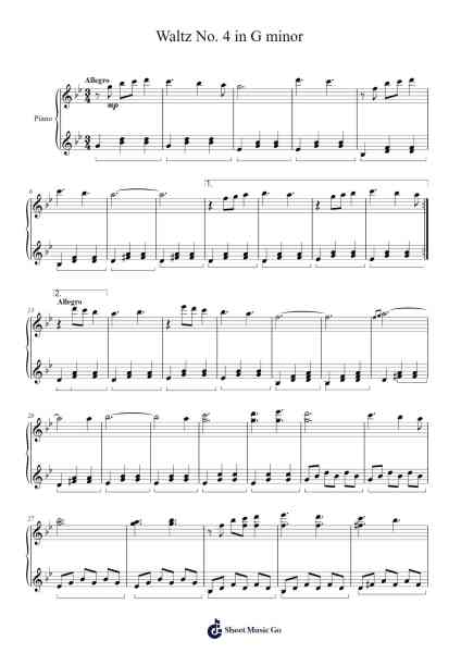 Waltz No. 4 in G Minor Sheet Music by John H. Newman-Arr.Fagee