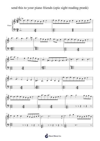 send this to your piano friends (epic sight reading prank) Sheet Music by Ronphia Keyjames-Arr.Steinter Rooridge
