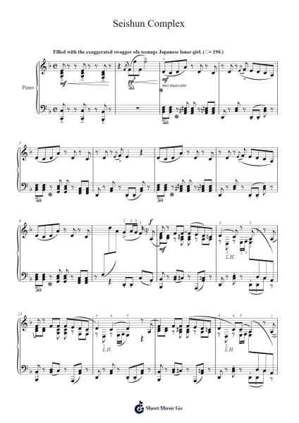 Seishun Complex Sheet Music by Kessoku Band-Arr.Egger Daveky