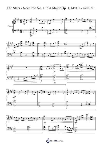 Nocturne No. 1 in A Major, Op. 1, Mvt. I Sheet Music by E. Anderson-Arr.Mikejay Croftges