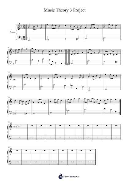 Music Theory 3 Project Sheet Music by Noah Mule-Arr.Chamcarr Cherbard