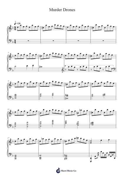 Murder Drones Sheet Music by AJ DiSpirito-Arr.Hudthur Simpglas