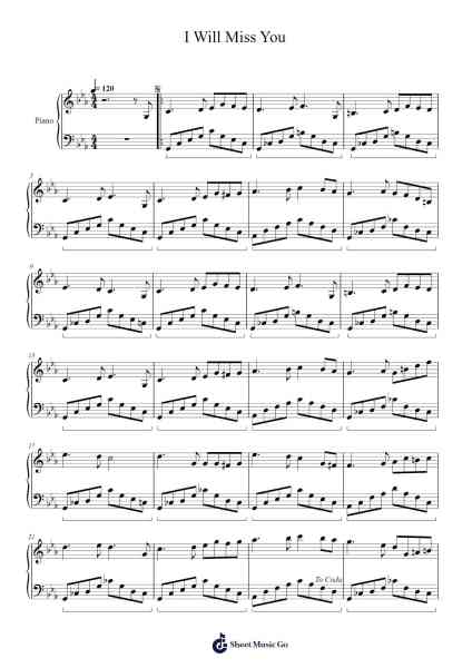 I Will Miss You Sheet Music by Masao Aichi-Arr.Hornjudd
