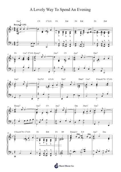 A Lovely Way To Spend An Evening Sheet Music by Frank Sinatra-Arr.Greenblack Xawilde