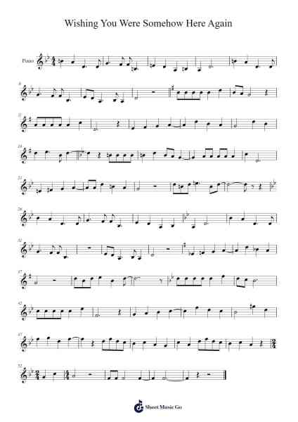 Wishing You Were Somehow Here Again 樂譜由 Andrew Lloyd Webber - 編曲 Feltrid