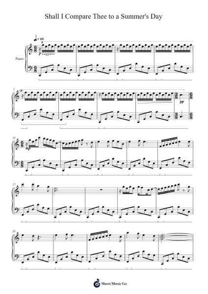 Shall I Compare Thee to a Summer's Day Sheet Music by Gasnell-Arr.Lanps Gailkyle