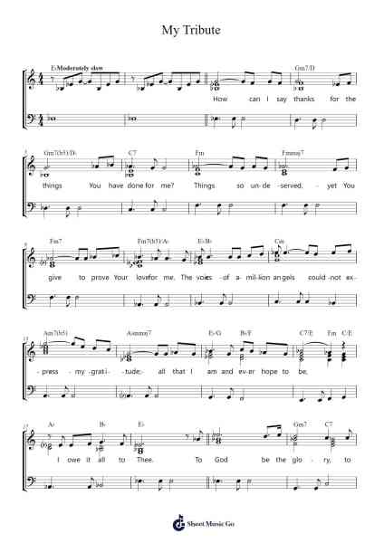 My Tribute Sheet Music by Andraé Crouch-Arr.Marmo