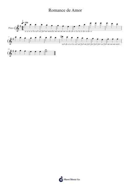 Romance de Amor Sheet Music by danielrvc37-Arr.Hootus