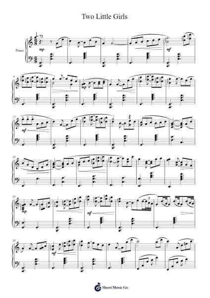 Two Little Girls Sheet Music by William "Skip" Rose-Arr.Hoodlyle Joyyoung