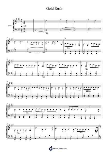 Gold Rush Sheet Music by Taylor Swift-Arr.Thonor Utio