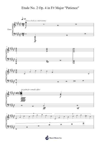 Etude No. 2 Op. 4 in F# Major "Patience" Sheet Music by Jamesbell Shirliz-Arr.Finnat Mintosh