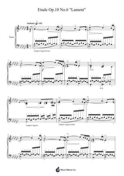 Etude Op. 10 No. 6 in E-flat minor "Lament" Sheet Music by Frédéric Chopin-Arr.Francespkins Vicpham