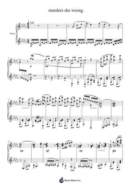 murders she wrong Sheet Music by John Addison-Arr.Lamguy Nica